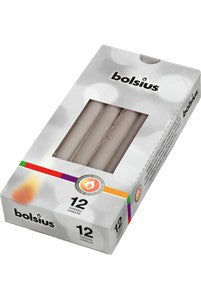 Bolsius gotische kaarsen 12 stuks Grijs