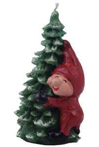 Figuurkaars kabouter met denneboom