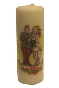 Huwelijksstompkaars 'Bruidspaar'