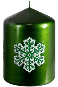 Kaars groen 'Christmas Snow'
