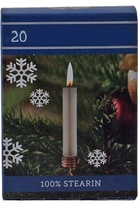 kerstboomkaarsjes wit 100% stearine