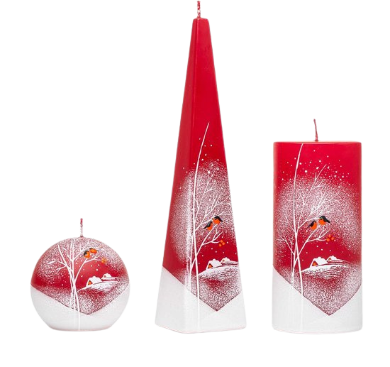 Kaarsenset rood met vogels