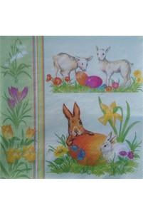 Servetten 'Easter Time Green'