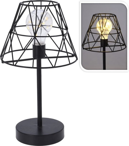 Staande zwarte lamp met ledverlichting