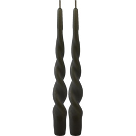 Swirl kaarsen zwart 2 stuks