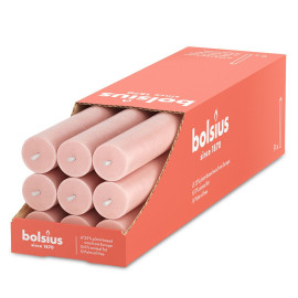 Bolsius rustieke kaarsen 9 stuks Misty Pink