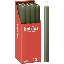 Bolsius rustieke kaarsen 9 stuks olijf groen