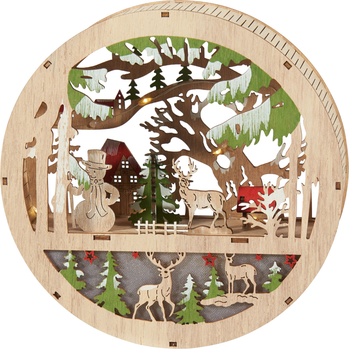 Kersttafereel Hout met LED