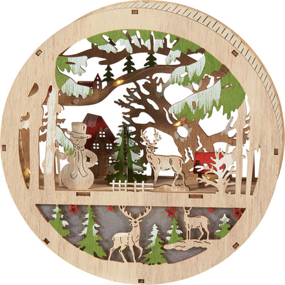 Kersttafereel Hout met LED