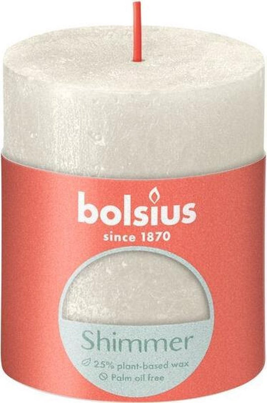 Bolsius Shimmer stompkaars ivoor 80/68