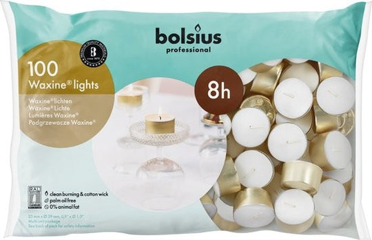 Bolsius waxinelichten 8 uur (100 stuks)