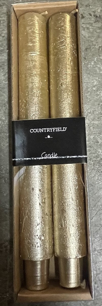 Countryfield dinerkaarsen goudkleur XL