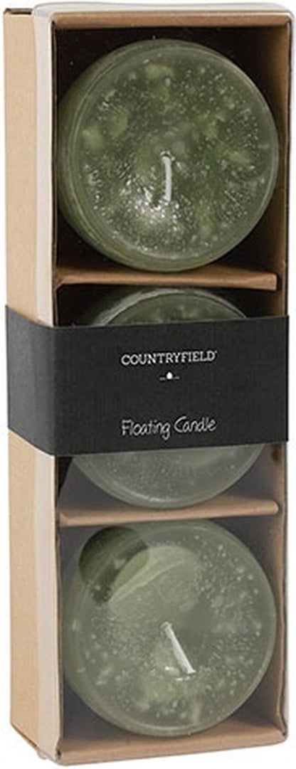 Countryfield maxi drijfkaarsen groen