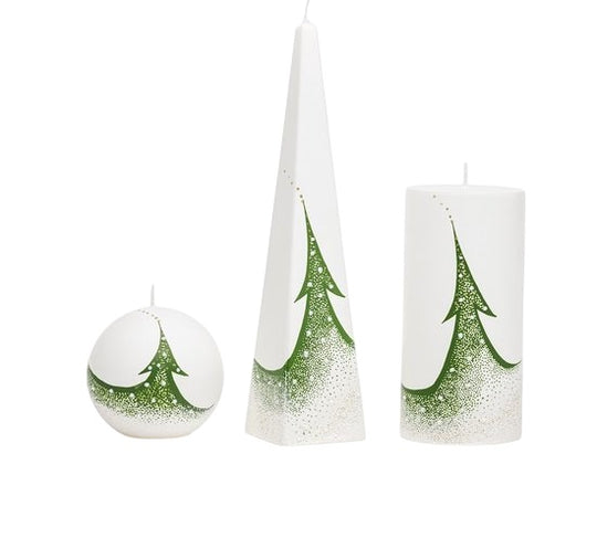 Kaarsenset dennenboom wit met groen