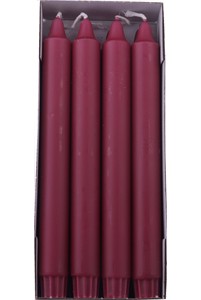 Dinerkaarsen bordeaux 100% stearine