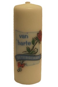 Gelegenheidsstompkaars 'Van Harte Beterschap'
