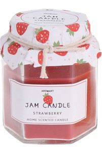Geurkaars in jamcandle glas! Strawberry