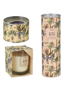 Geurkaarsenset! jungleprint met zebra !