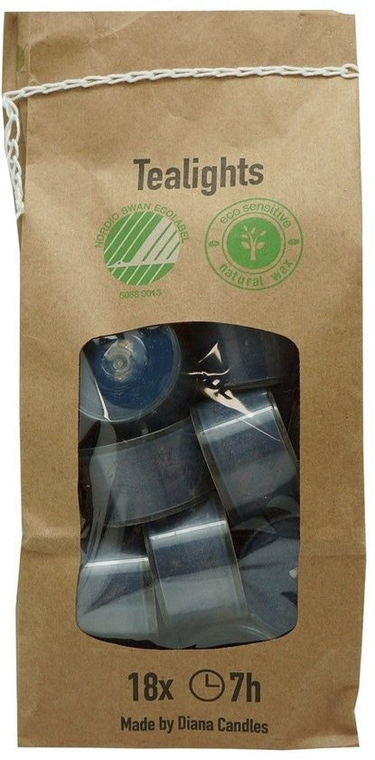 Geurloze theelichten 'Donker blauw'