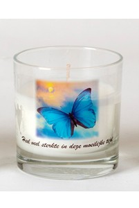 Gevuld glas met tekst "Sterkte"