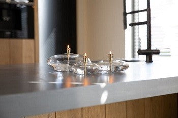 Glazen olielamp ovaal ø 18 cm