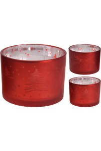 Glazen Rood met kaarsen per set van 2