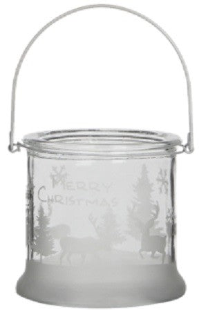 Glazen windlicht kerst