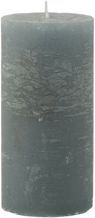 Rustieke kaars groen, 6 x 12,5 cm