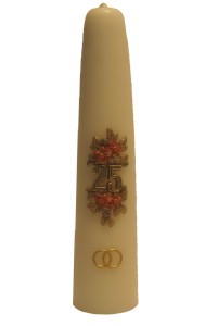 Huwelijkskaars '25 jaar' Goud