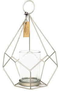 Kaarsenhouder 'Diamant met glas''