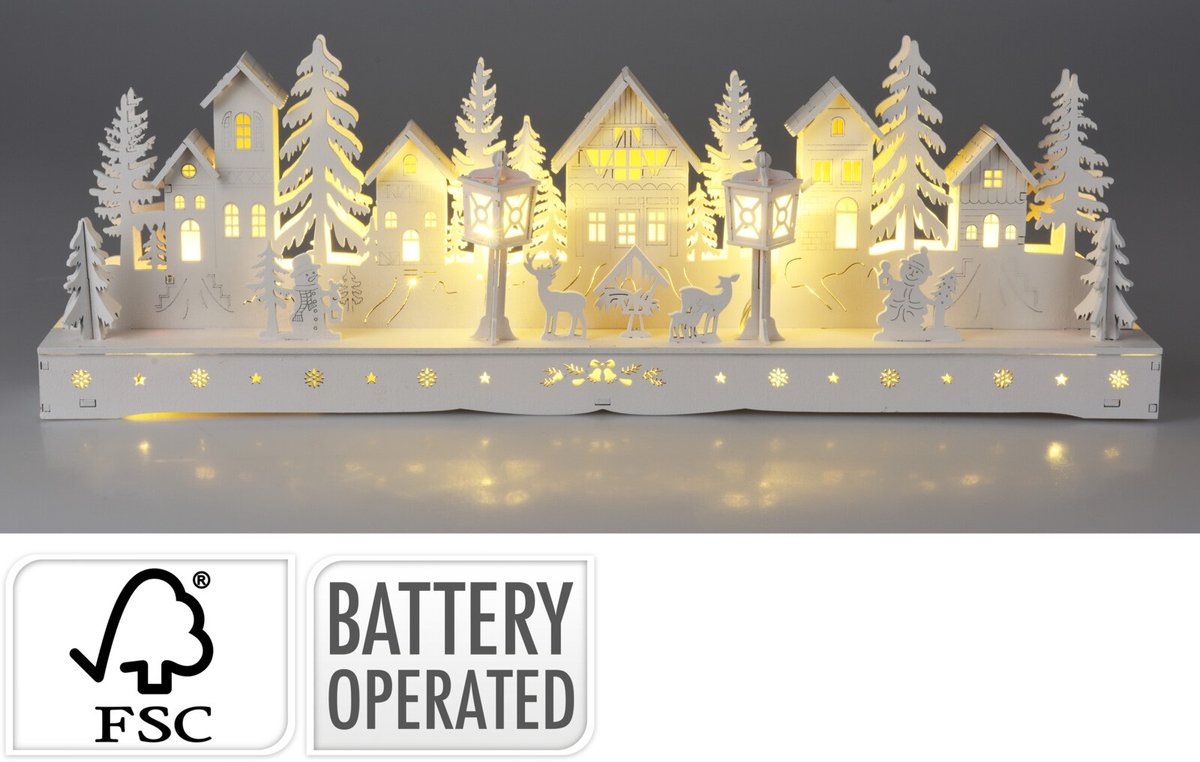 kerstdorp met led verlichting