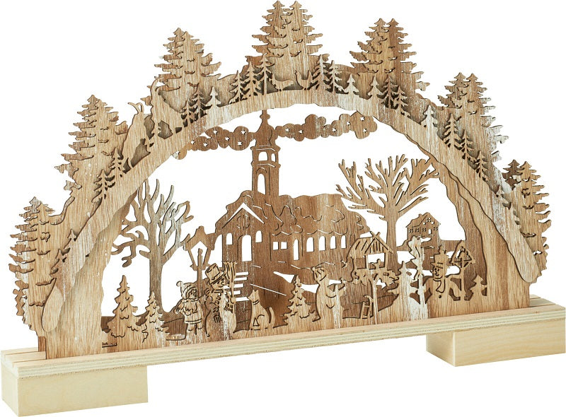Kersttafereel Hout met LED