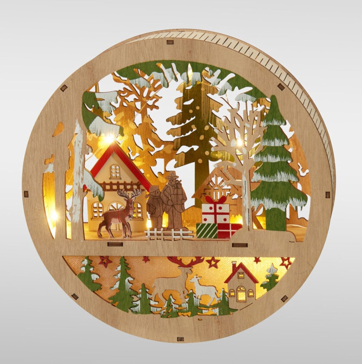 Kersttafereel Hout met LED