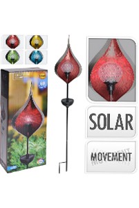 Solarfakkel met ronddraaiende solar bol - zonne energie