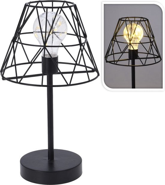 Staande zwarte lamp met ledverlichting